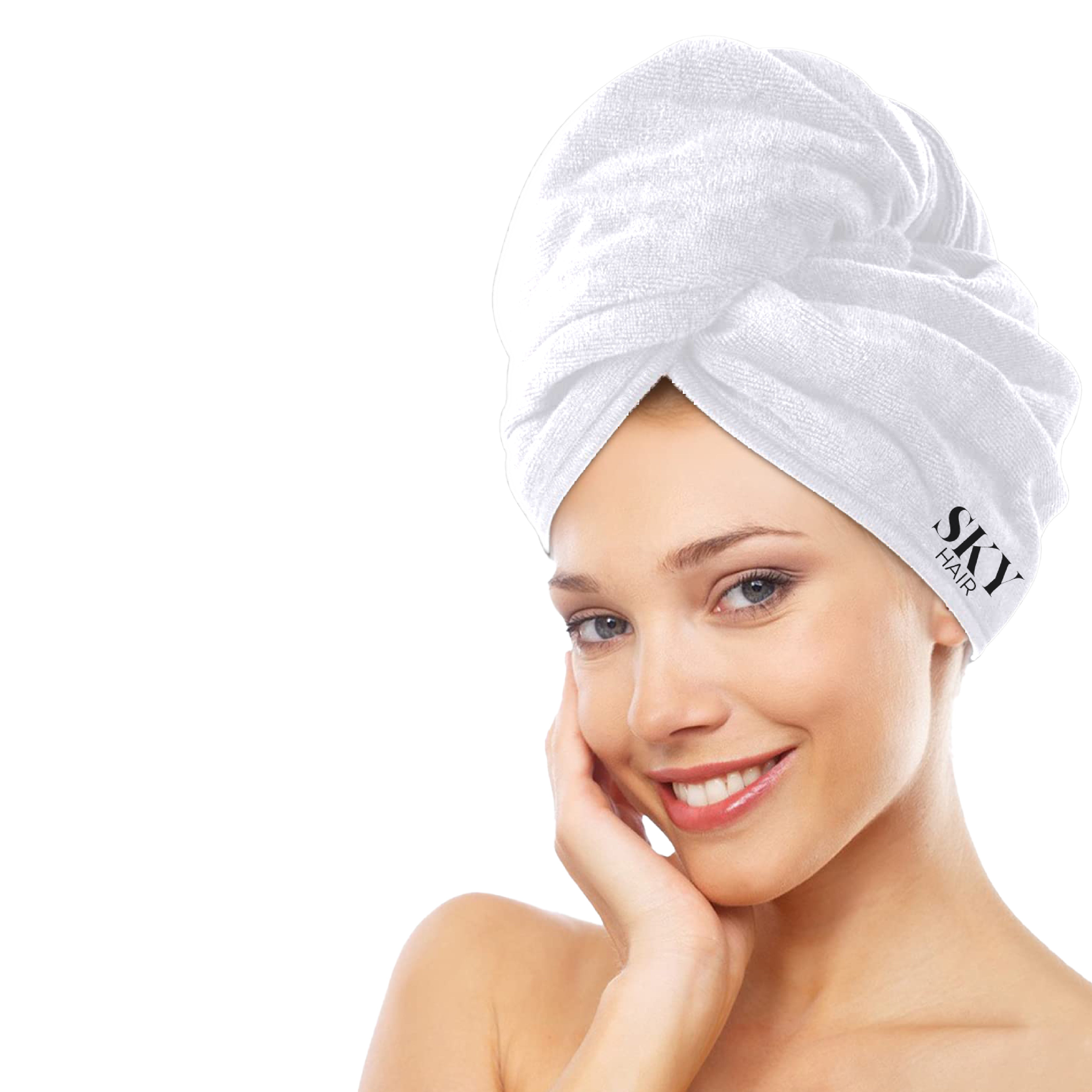 Sky Hair Microfiber Hair Towel Wrap White SKY HAIR SHOP